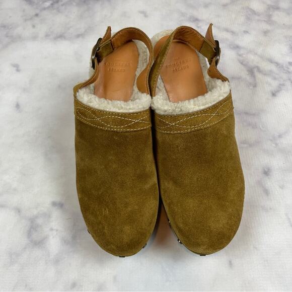Sezane Taylor Suede Slingback Clogs Shearling Lined NWOB - Picture 3 of 12